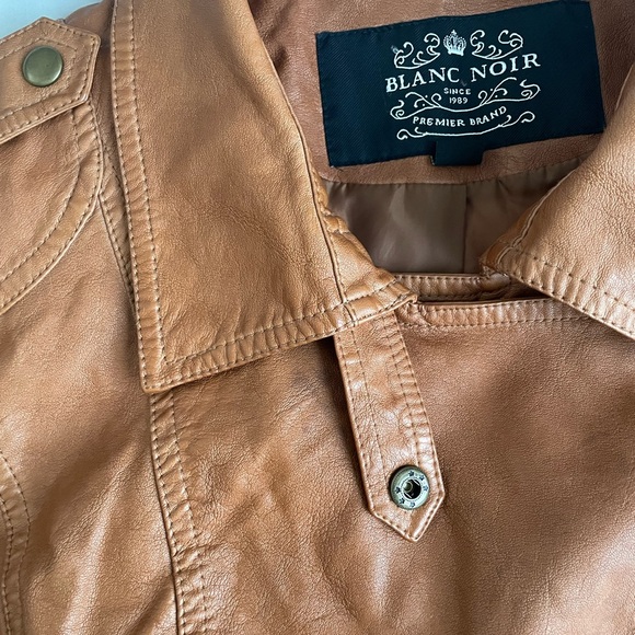 Blanc Noir Tan Leather Jacket - Picture 4 of 9